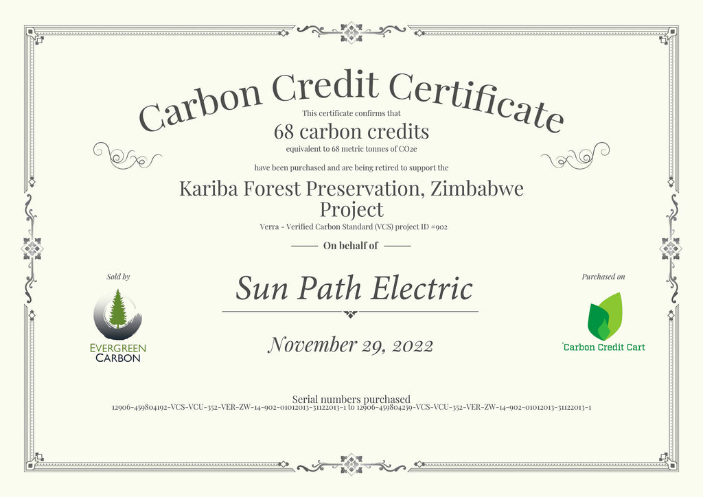 Offsetting our Unavoidable Carbon with Carbon Credit Cart